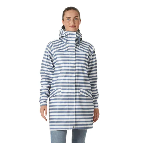 Helly Hansen Women's W Moss Rain Coat, Navy Stripe, M