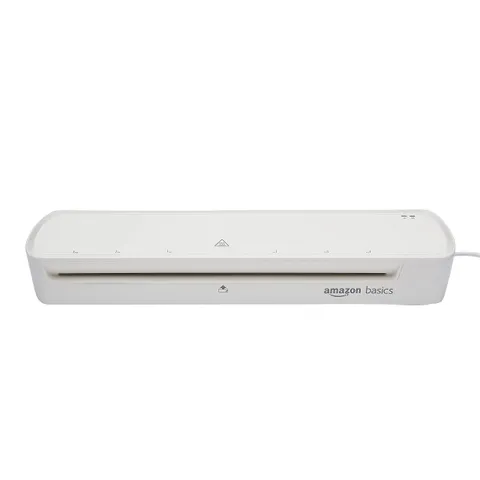 Amazon Basics Laminatore termico, formato A3, include due buste per laminatura, Bianco