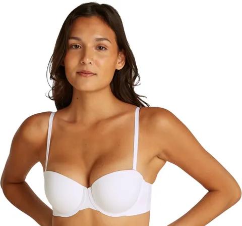 Calvin Klein Donna Reggiseno Senza Spalline Lightly Lined Elasticizzato, Bianco (White), 1F