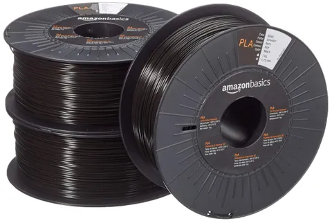Amazon Basics Filamento per stampanti 3D, in polilattato (PLA), 1.75 mm, nero, 1 kg per