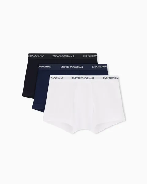 Emporio Armani Boxer Uomo, Bianco/AR.Blue/Nero, L