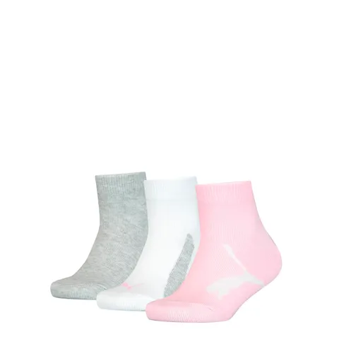 PUMA Bwt Quarter 3p, Calzini Unisex - Bambini e ragazzi, Pink/Grey, 31-34