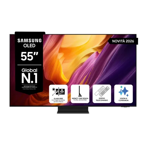 Samsung Smart TV 55" QE55S95HATXZT OLED 4K Glare Free, HDR 10+, Motion Xcelerator 165Hz