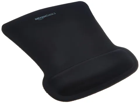 Amazon Basics Irregolare Tappetino per mouse in gel con poggiapolsi, Nero