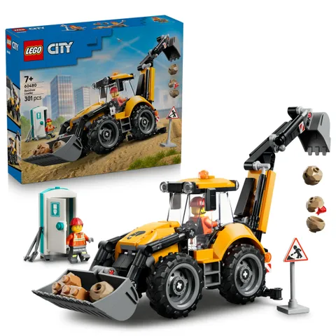 LEGO City Scavatrice da Cantiere Gialla - Veicolo Giocattolo da Cantiere - Trattore con 2