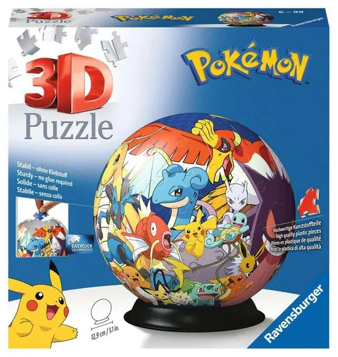 Ravensburger - Puzzle 3d Pokemon 72 pezzi, Puzzle 3d bambini 6 anni o più, Giochi
