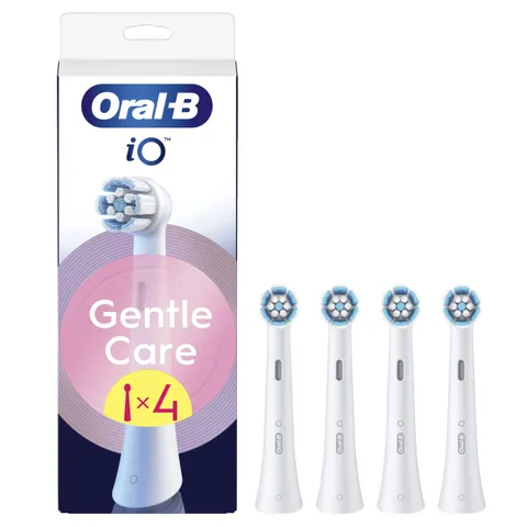 Oral-B Testine di Ricambio iO Gentle Care Bianche, 4 Testine Oral B per Spazzolino