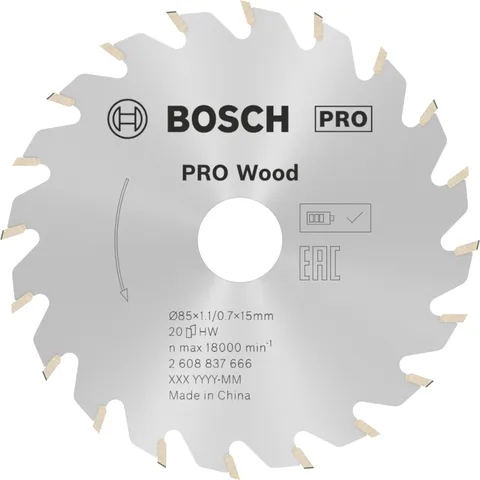 Bosch Accessories Lama Per Sega Circolare Standard For Wood (Legno, 85 x 15 x 1.1 mm, 20