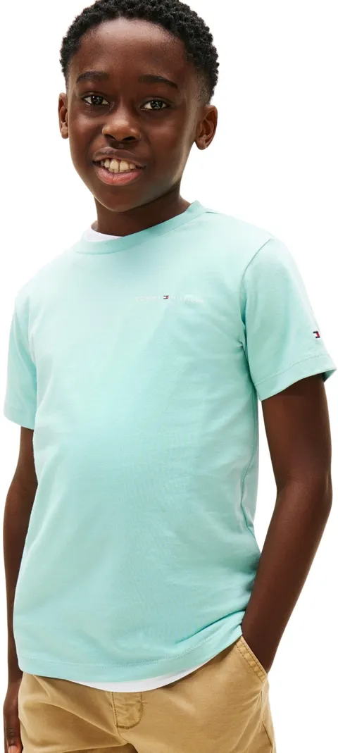 Tommy Hilfiger Maglietta Unisex Mini Corp KS0KS00661 S/S, Blu (Ocean Spray), 6 Anni, Blu (Ocean Spray), 6 Anni