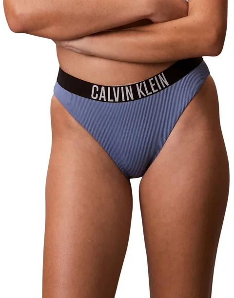 Calvin Klein Donna Slip Bikini a Costine, Blu (Blue Tulip), 2XL