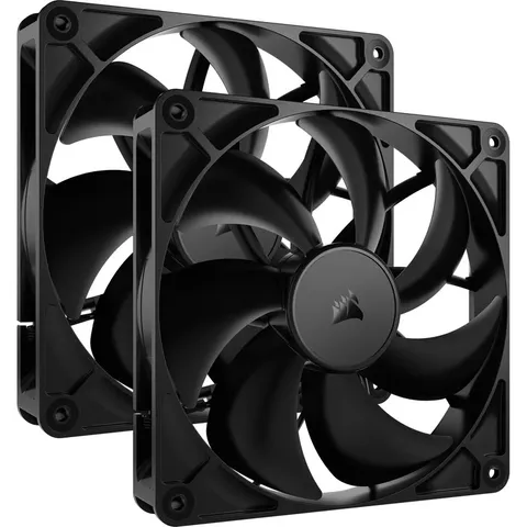 CORSAIR RS140 140 mm PWM Ventole - Connessione a Margherita - Basso Rumore - Cuscinetto a Cupola Magnetica - Confezione Doppia - Nero