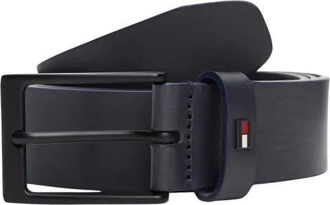 Tommy Hilfiger Cintura Uomo Layton 3,5 cm Cintura in Pelle, Blu (Space Blue), 85 cm
