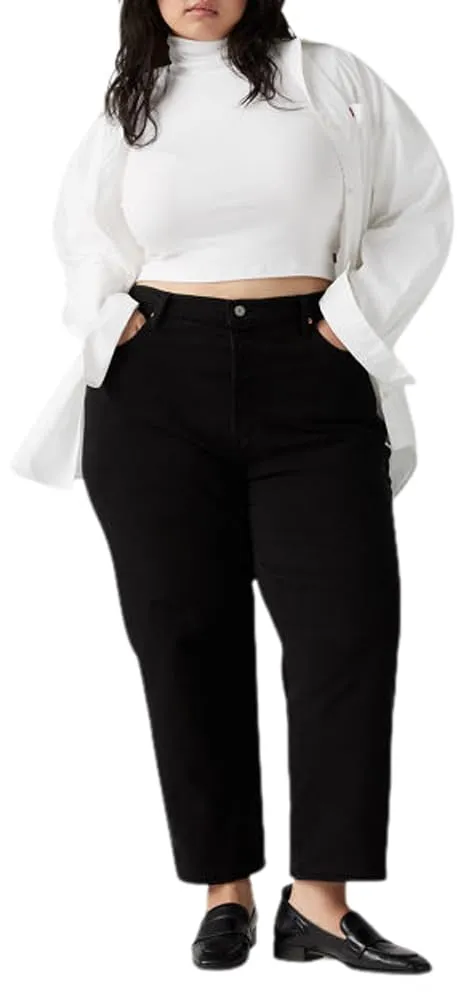 Levi's Plus Size Ribcage Straight Ankle, Jeans Donna, Black Sprout, 14 M