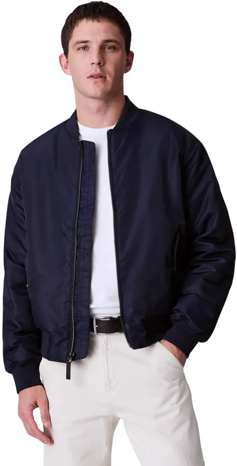 Calvin Klein Uomo Bomber Jeans Hero con Zip, Blu (Dark Sapphire), L