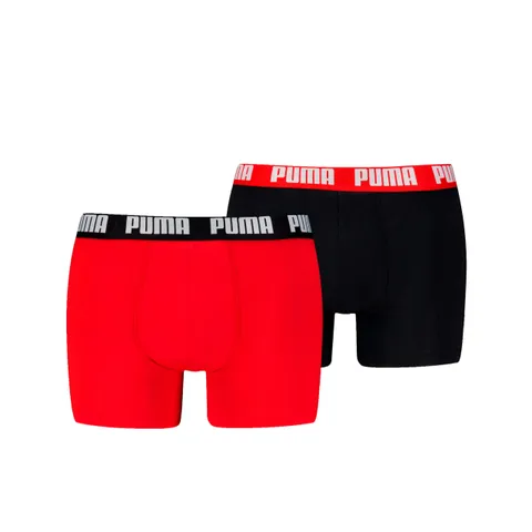 PUMA Everyday Basic Boxer 2p, Biancheria Intima Uomo, Red/Black - New, S