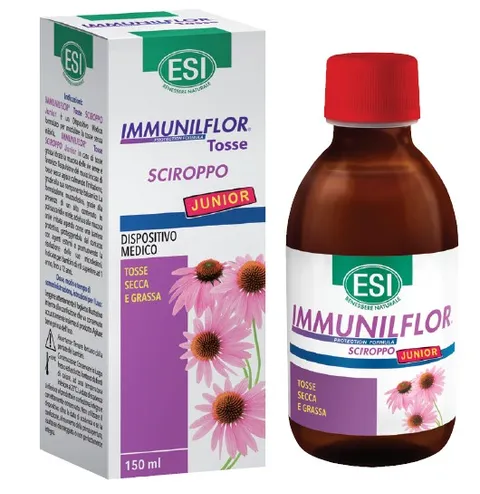 ESI - Immuniflor Tosse Junior, Sciroppo Balsamico con Propoli, Idrata la Gola e Contrasta
