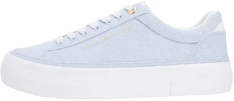 Tommy Hilfiger TH Foxing Platform Washed Canvas FW0FW09172 Top Basso, Blu (Breezy Blue)