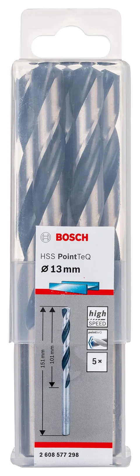 Bosch Accessories 2608577298 HSS PointTeQ (13 x 101 x 151 mm) - Set da 5 Pezzi di Punte