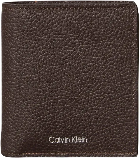 Calvin Klein Portafogli da uomo FOIL Emboss Slim Trifold w Card LV04D1063G, marrone (CK marrone scuro), taglia unica, Marrone (Ck Marrone Scuro), Taglia unica