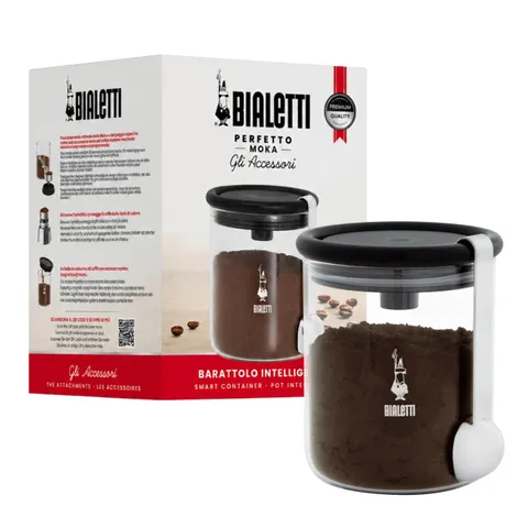Bialetti Barattolo Moka Per Caffè, Tappo Ermetico, Cucchiaio Dosacaffè, Vetro, 250 Gr