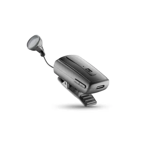 cellularline - Btclipardp - Auricolare Bluetooth Riavvolgibile con Clip - Durata Batteria