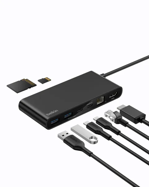 Belkin Connect Hub USB C a 8 Porte, Supporta Display con Risoluzioni Fino a 4K a 60 Hz
