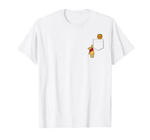 Disney Winnie The Pooh Reaching For Faux Pocket Honey Maglietta