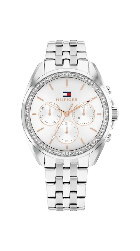 Tommy Hilfiger Orologio Analogico Multifunzione al Quarzo da Donna con Cinturino in