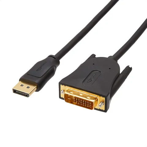 Amazon Basics Cavo da DisplayPort a DVI, con connettori placcati in oro, lunghezza 1.8 m