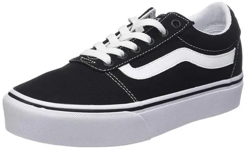 Vans Ward Platform, Scarpe da ginnastica, Donna, (Canvas) Black/White, 36.5 EU