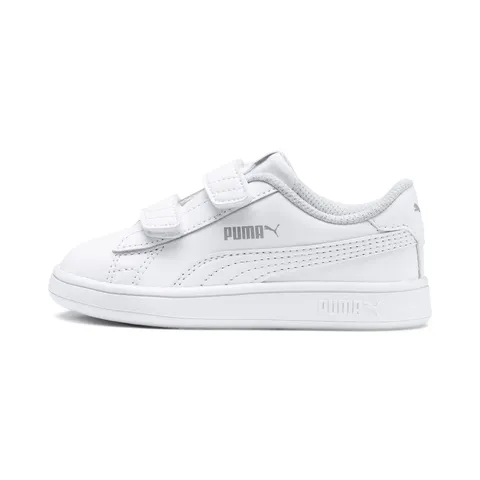 PUMA Unisex Baby Puma Smash v2 L V Inf Sneakers, Puma White-Puma White, 22 EU
