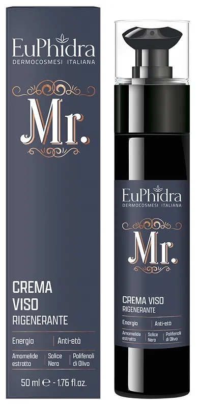 Euphidra - Mr. Crema Viso Rigenerante ideale per l'uomo, Azione Giorno e Notte per Tutti