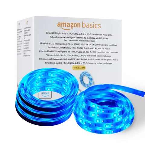 Amazon Basics Striscia luminosa LED intelligente da 10 m, RGBW, compatibile solo con