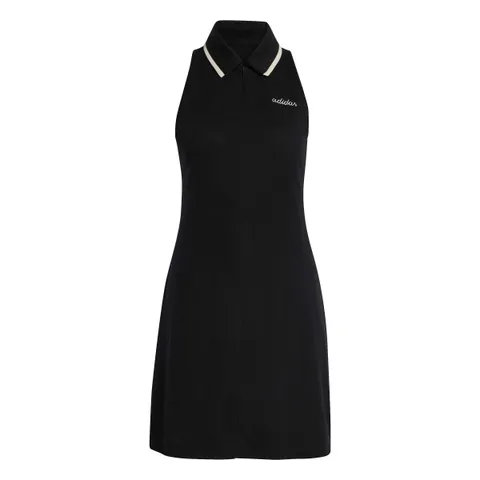 adidas Femme Seasonal Essentials Colorpop Dress with Embroidered Graphic, Black/off