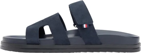 Tommy Hilfiger Sandali bassi da uomo regolabili in pelle scamosciata premium FM0FM0FM05774, BLU (Desert Sky), 7