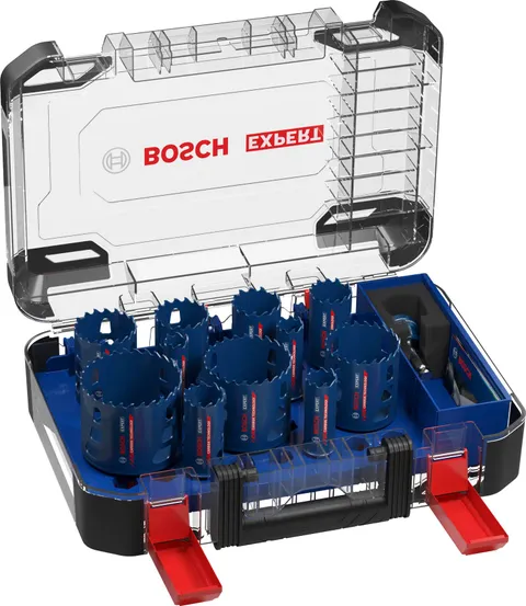 Bosch 14x Set di seghe a tazza universali Expert Multi Material PC Plus (per Legno con