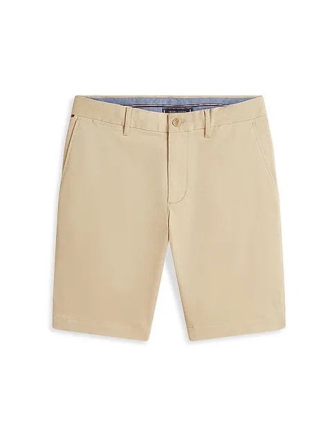 Tommy Hilfiger Uomo Pantaloncini Chino Denton Twill in Cotone Elasticizzato, Beige