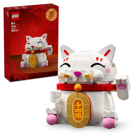 LEGO Gatto della Fortuna - Costruzioni per Adulti e Bambini - Modello da Esposizione