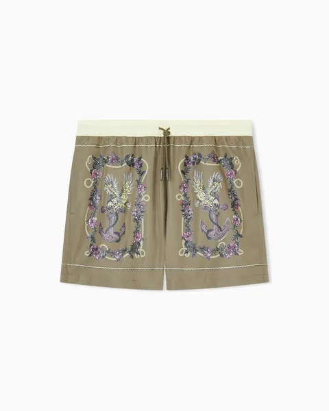 Emporio Armani Boxer - Maglia da Bagno, Verde, M da Uomo