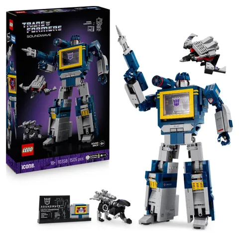 LEGO Icons Transformers: Soundwave Set per Adulti - Kit di Modellismo da Esposizione con