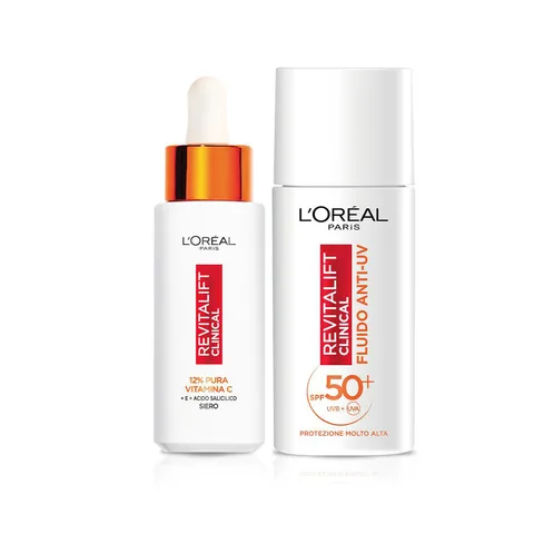 L'Oréal Paris Routine Illuminante e Protettiva, Con Siero 12% Pura Vitamina C e Fluido