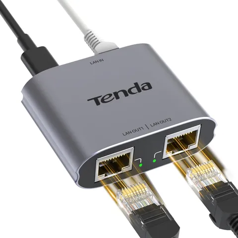 Tenda Sdoppiatore Ethernet Gigabit Switch 1 a 2, RJ45 2 Porte 1000 Mbps Switch di Rete