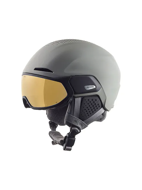 Alpina Unisex - Adulti, ALTO Q-LITE Casco da sci, moon-grey matt (gold mirror), 51-55 cm