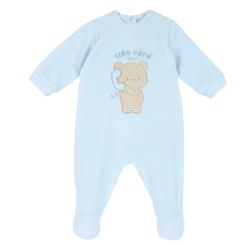 Chicco Tutina Con Apertura Patello, In Ciniglia, Pigiama Bimbo 0-24, Azzurro (2) 1M, 0