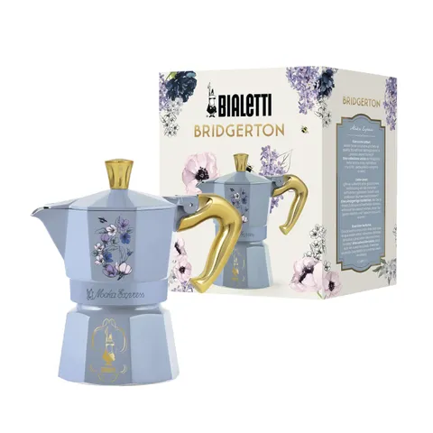 Bialetti Moka Express Bridgerton 3 Tazze, Manico anti scottatura, Non adatta ad