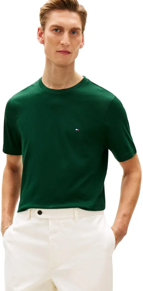 Tommy Hilfiger Maglietta da Uomo Ess Seasonal Reg Fit Solid Mw0Mw39995, Verde, L