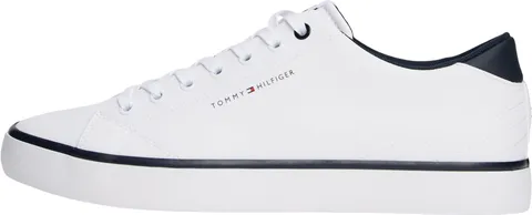 Tommy Hilfiger Uomo Sneakers Vulcanizzate Profilo Basso, Bianco (White), 41