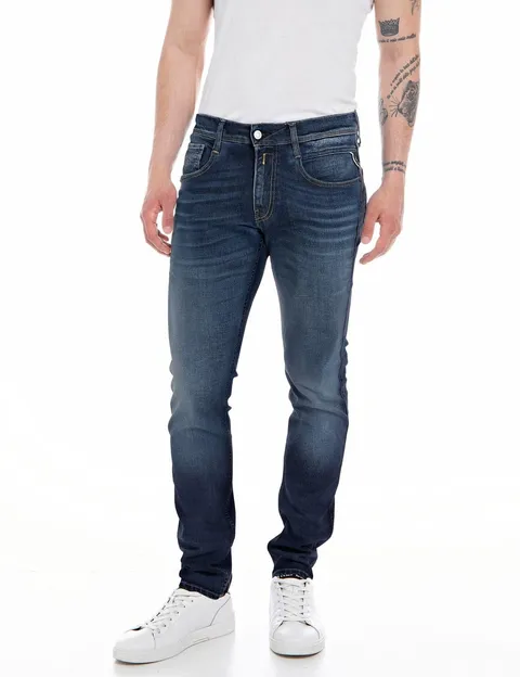 Replay Jeans da Uomo Slim Fit Anbass, 007 Blu Scuro., 29W x 32L