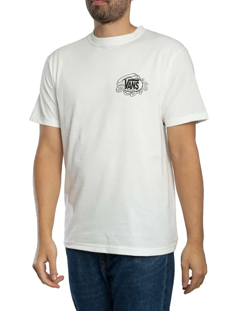 Vans Uomo Maglietta Grafica Hot Lines Back, White, M