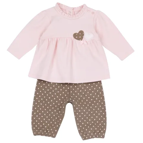 Completo con Maglietta e Pantaloni Bimba 0-24 in Morbido Tessuto FW25 253_1
